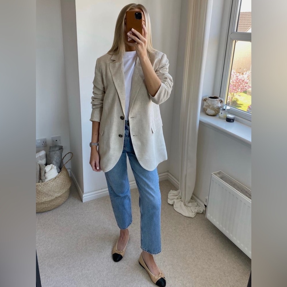 H&M Linen Cream Blazer NWT - Picture 6 of 6